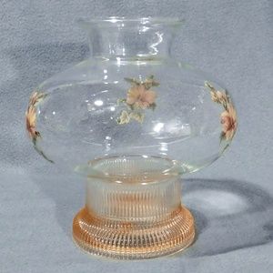 Miss America Pink Depression Hurricane Hand Painted  - by Anchor Hocking RARE